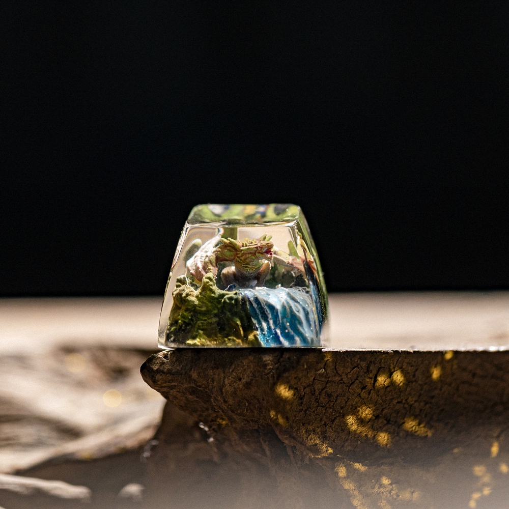 Orange Dragon Artisan Keycap Breakwooden