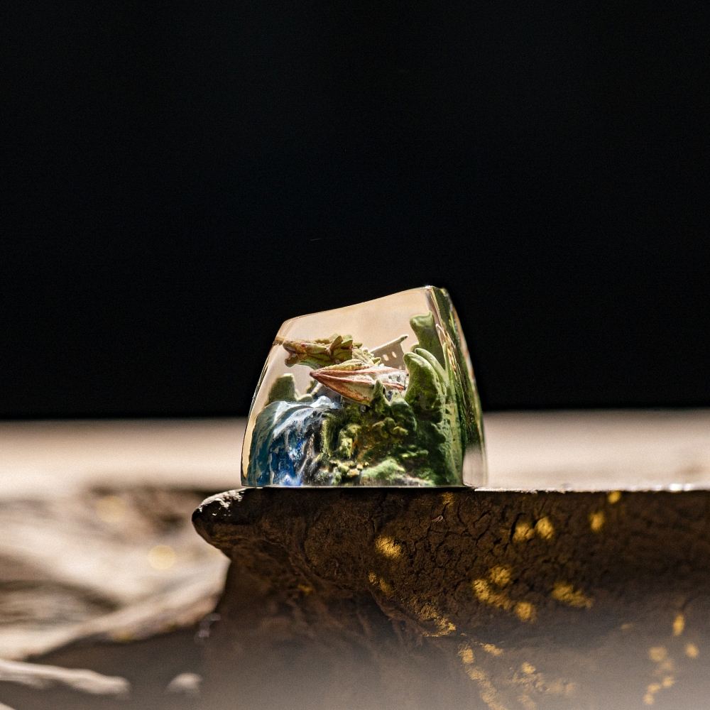 Orange Dragon Artisan Keycap Breakwooden