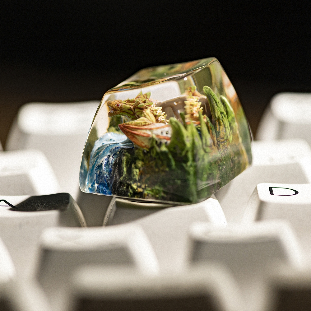 Orange Dragon Artisan Keycap Breakwooden