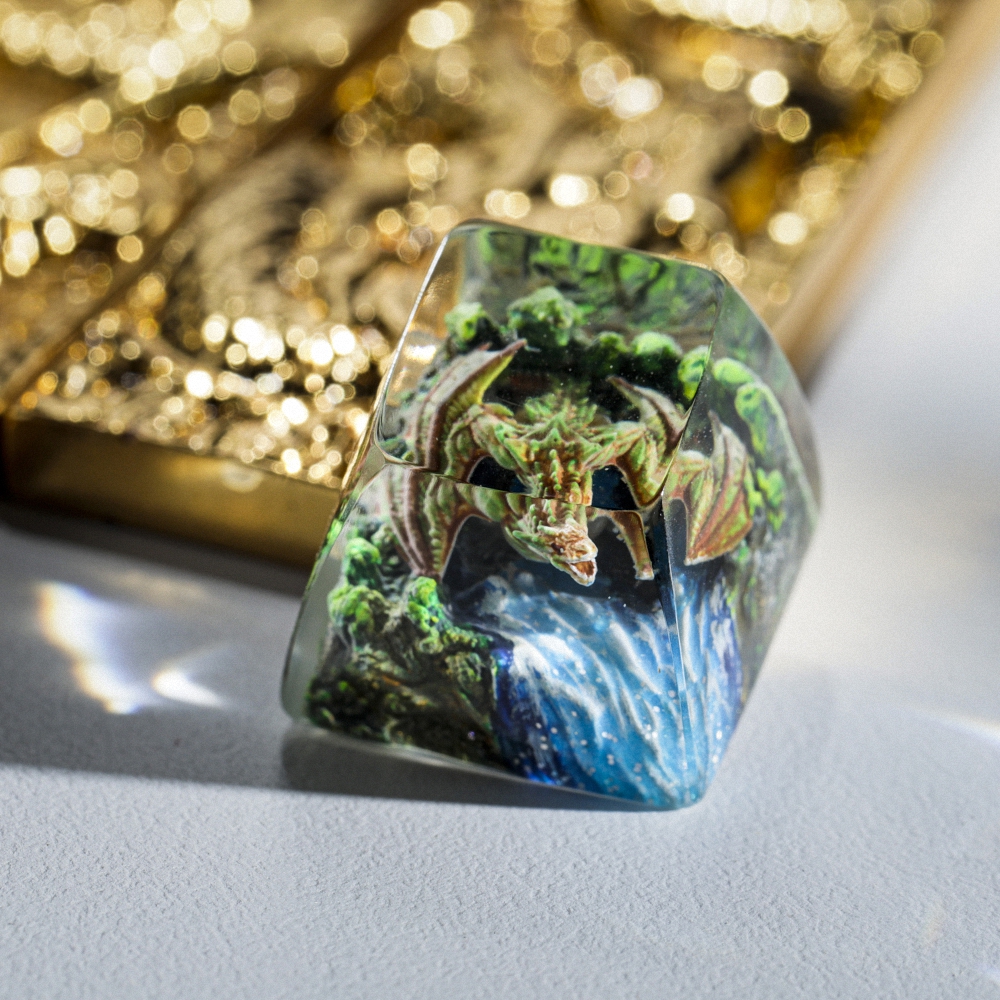 Orange Dragon Artisan Keycap Breakwooden 2