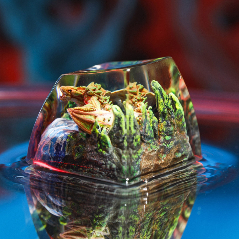 Orange Dragon Artisan Keycap Breakwooden 2