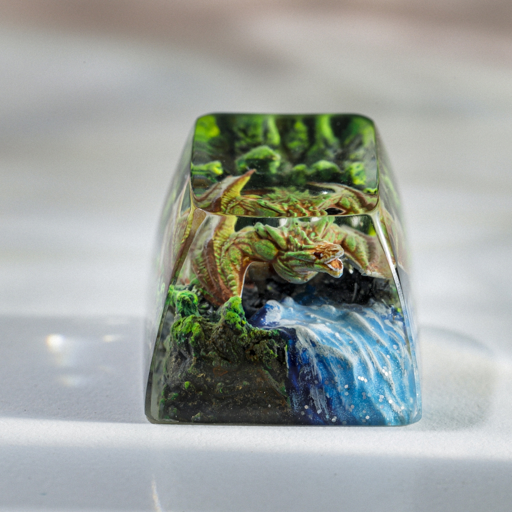 Orange Dragon Artisan Keycap Breakwooden 3