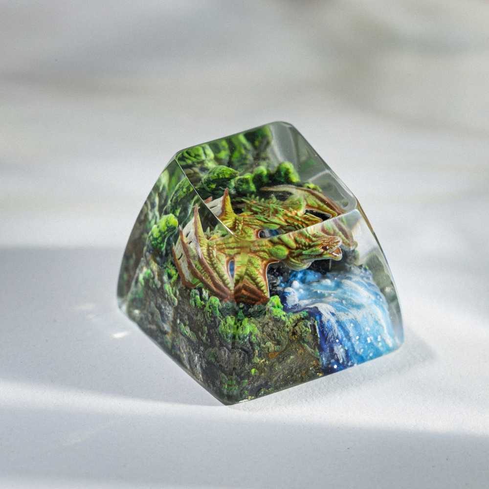 Orange Dragon Artisan Keycap Breakwooden 3