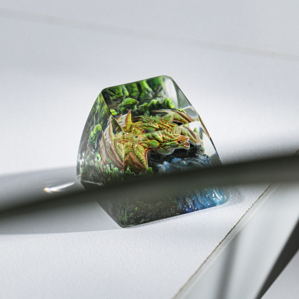 Orange Dragon Artisan Keycap Breakwooden 3