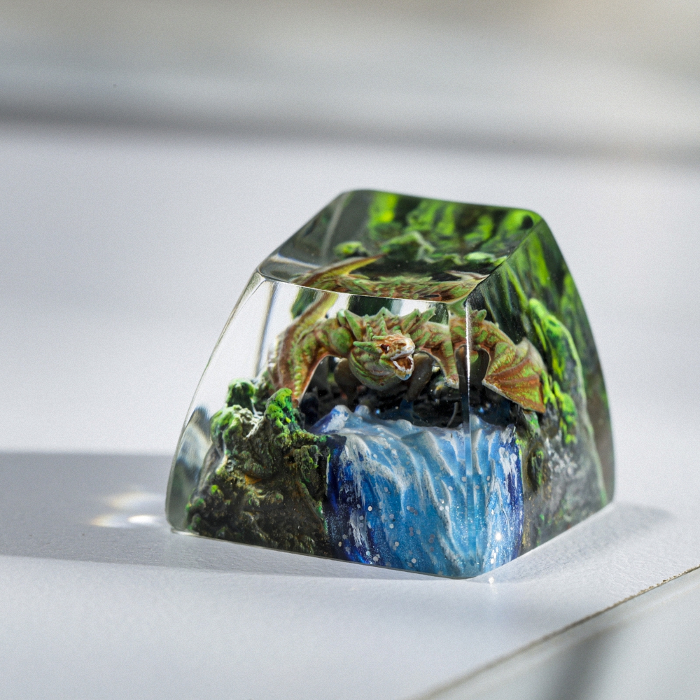 Orange Dragon Artisan Keycap Breakwooden 3