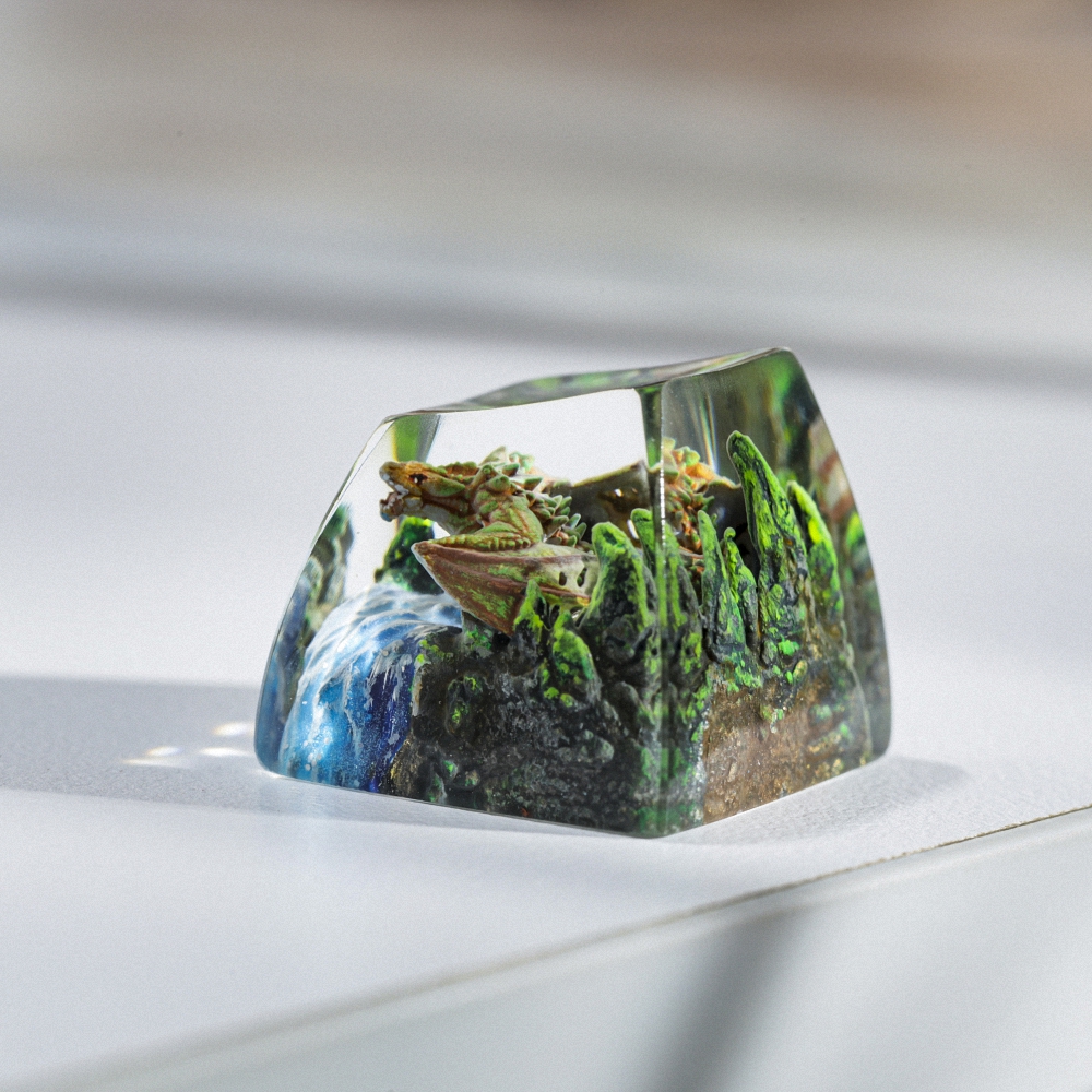 Orange Dragon Artisan Keycap Breakwooden 3