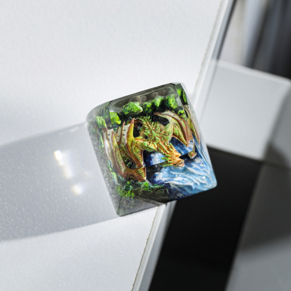 Orange Dragon Artisan Keycap Breakwooden 3