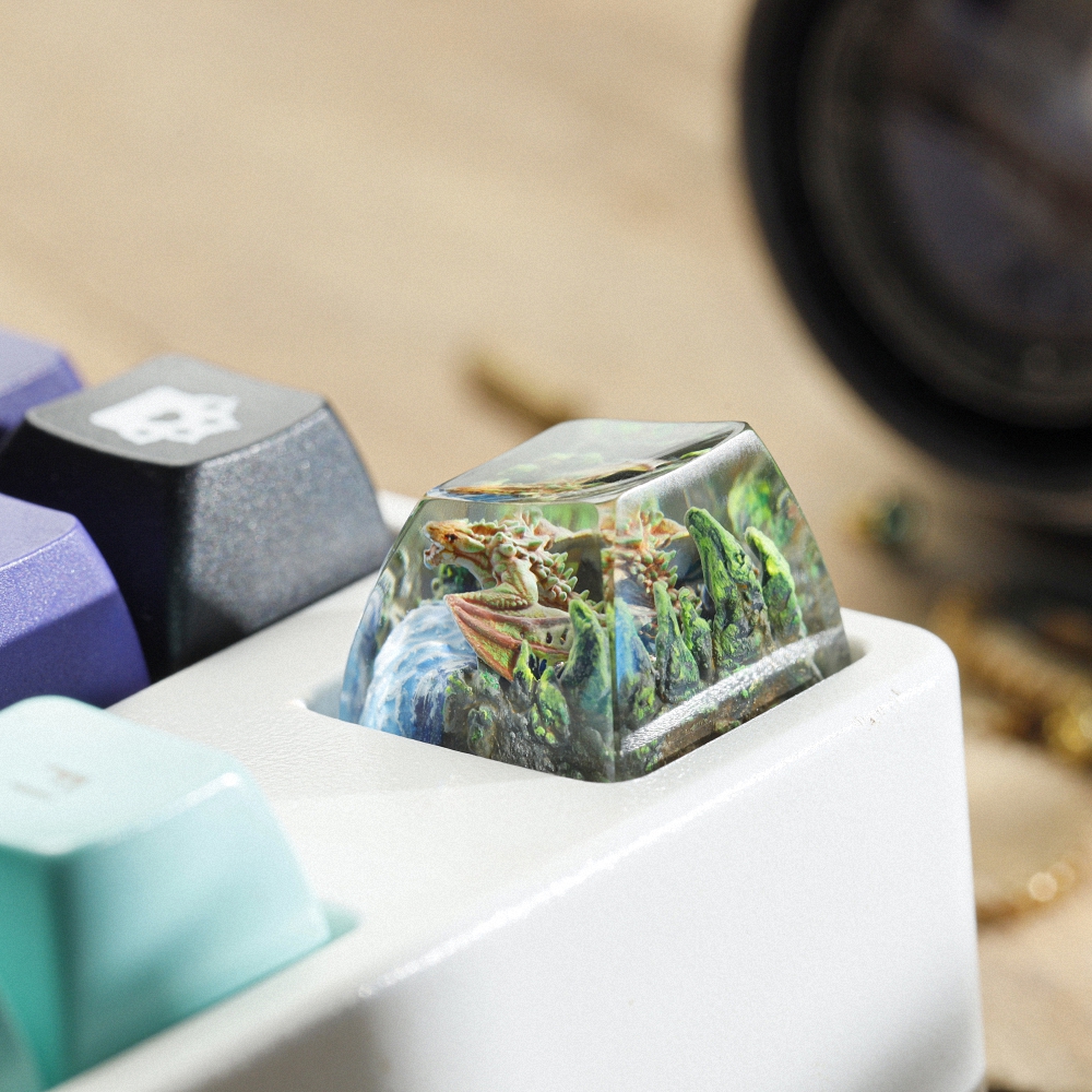 Orange Dragon Artisan Keycap Breakwooden 3
