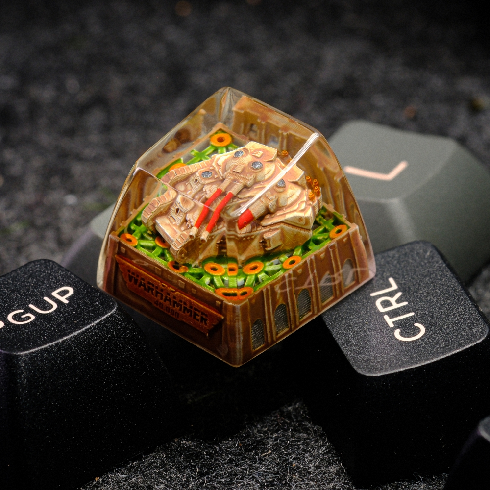 Orange Tank Artisan Keycap Breakwooden