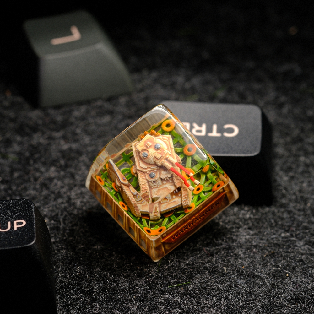 Orange Tank Artisan Keycap Breakwooden