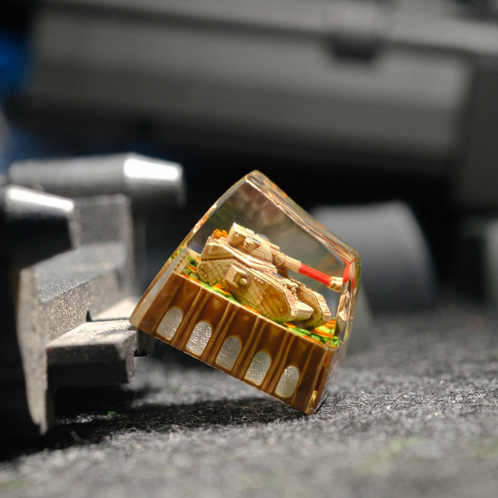 Orange Tank Artisan Keycap Breakwooden