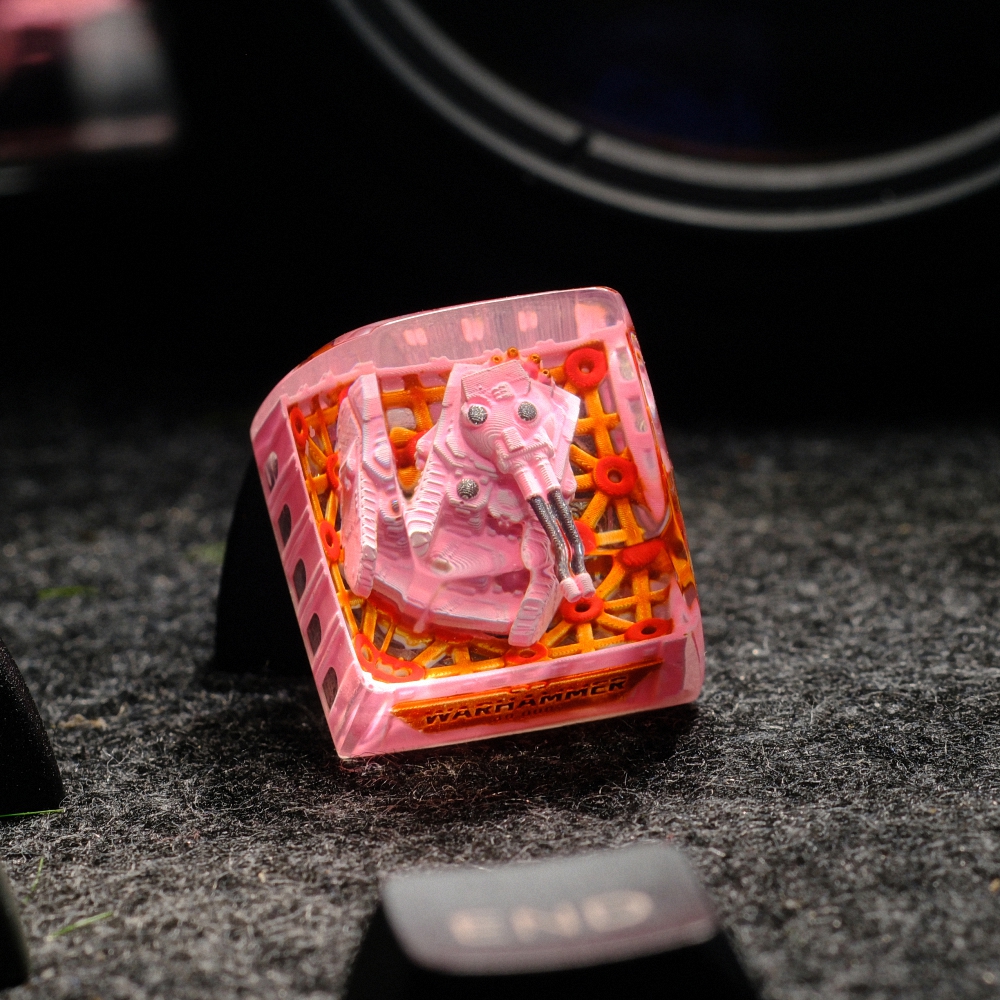 Pink Tank Artisan Keycap Breakwooden