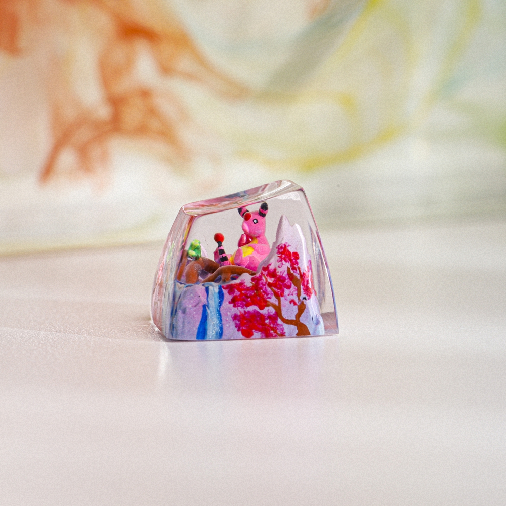 Pokemon - Ampharos Cherry Blossom Artisan Keycap Breakwooden
