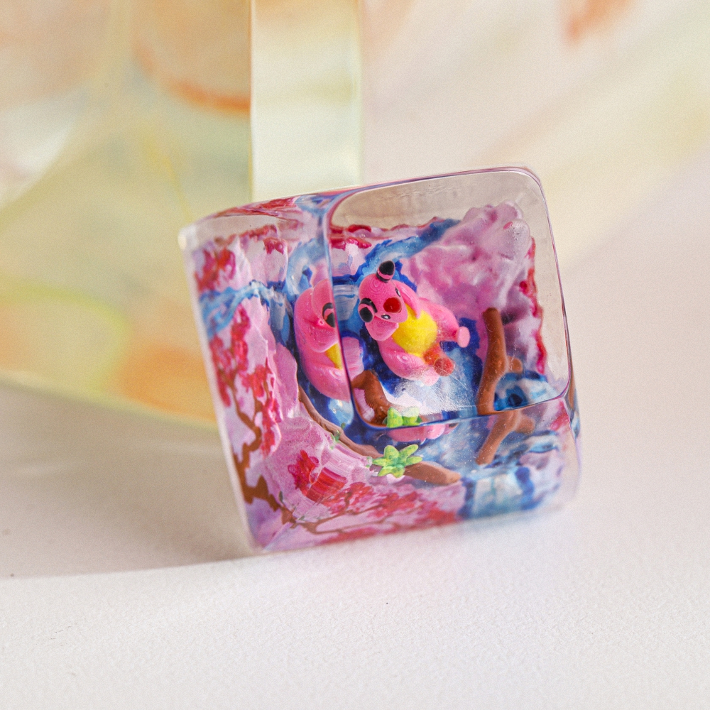 Pokemon - Ampharos Cherry Blossom Artisan Keycap Breakwooden