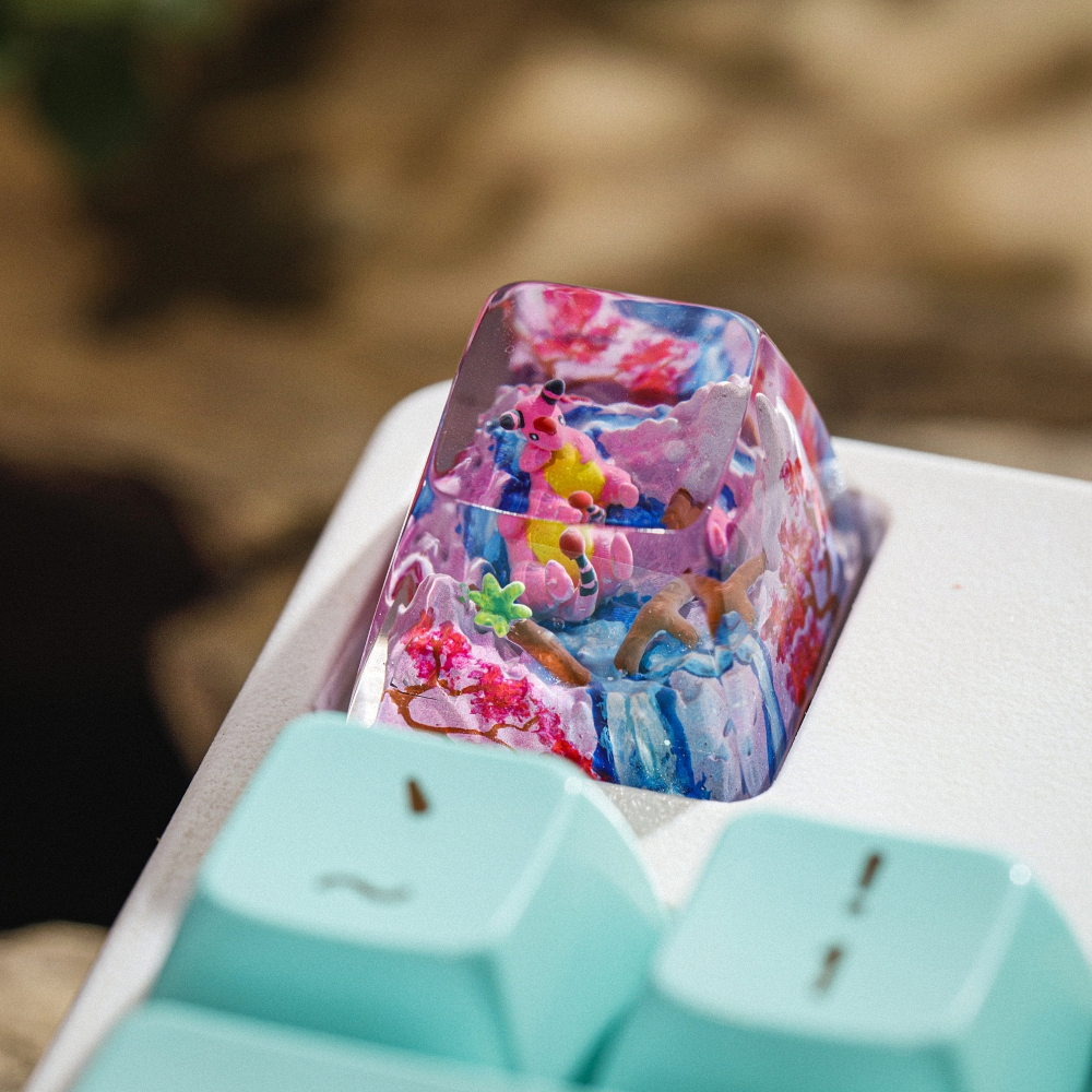 Pokemon - Ampharos Cherry Blossom Artisan Keycap Breakwooden 2