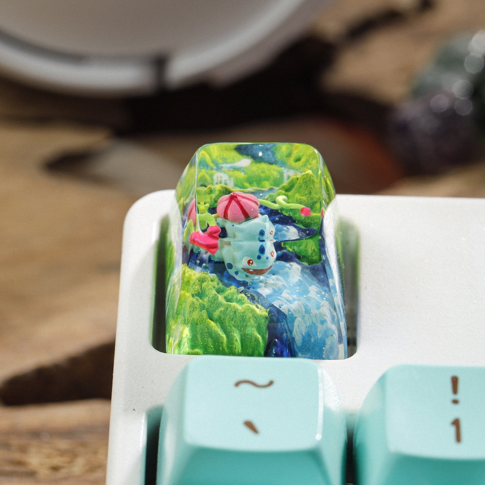 Pokemon - Bulbasaur Artisan Keycap Breakwooden 8