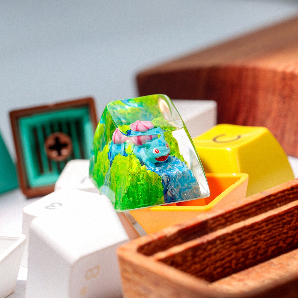 Pokemon - Bulbasaur Artisan Keycap Breakwooden 9