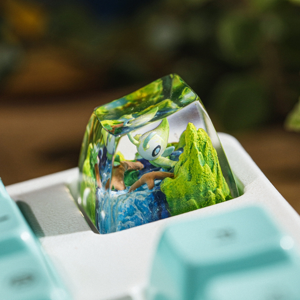 Pokemon - Celebi Artisan Keycap Breakwooden