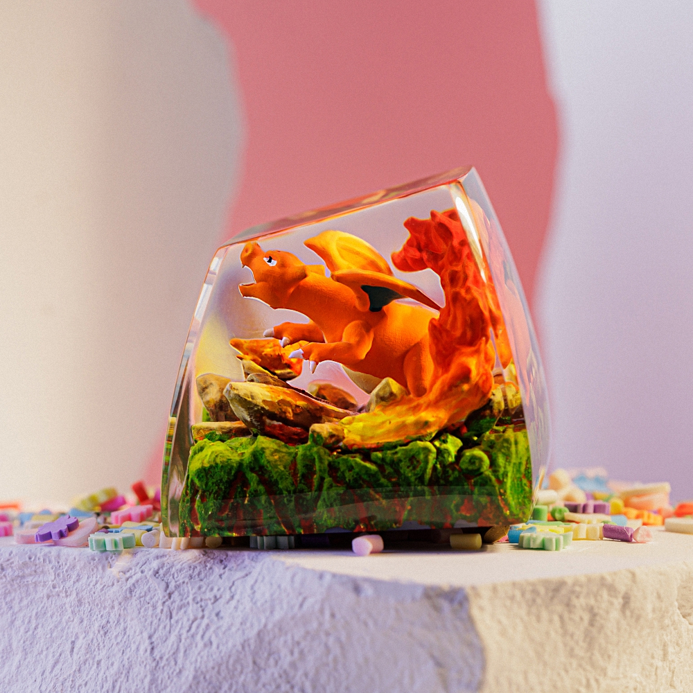 Pokemon - Charizard Artisan Keycap Breakwooden