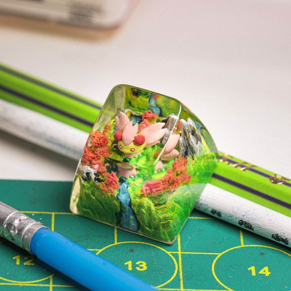 Pokemon - Cherrim Artisan Keycap Breakwooden