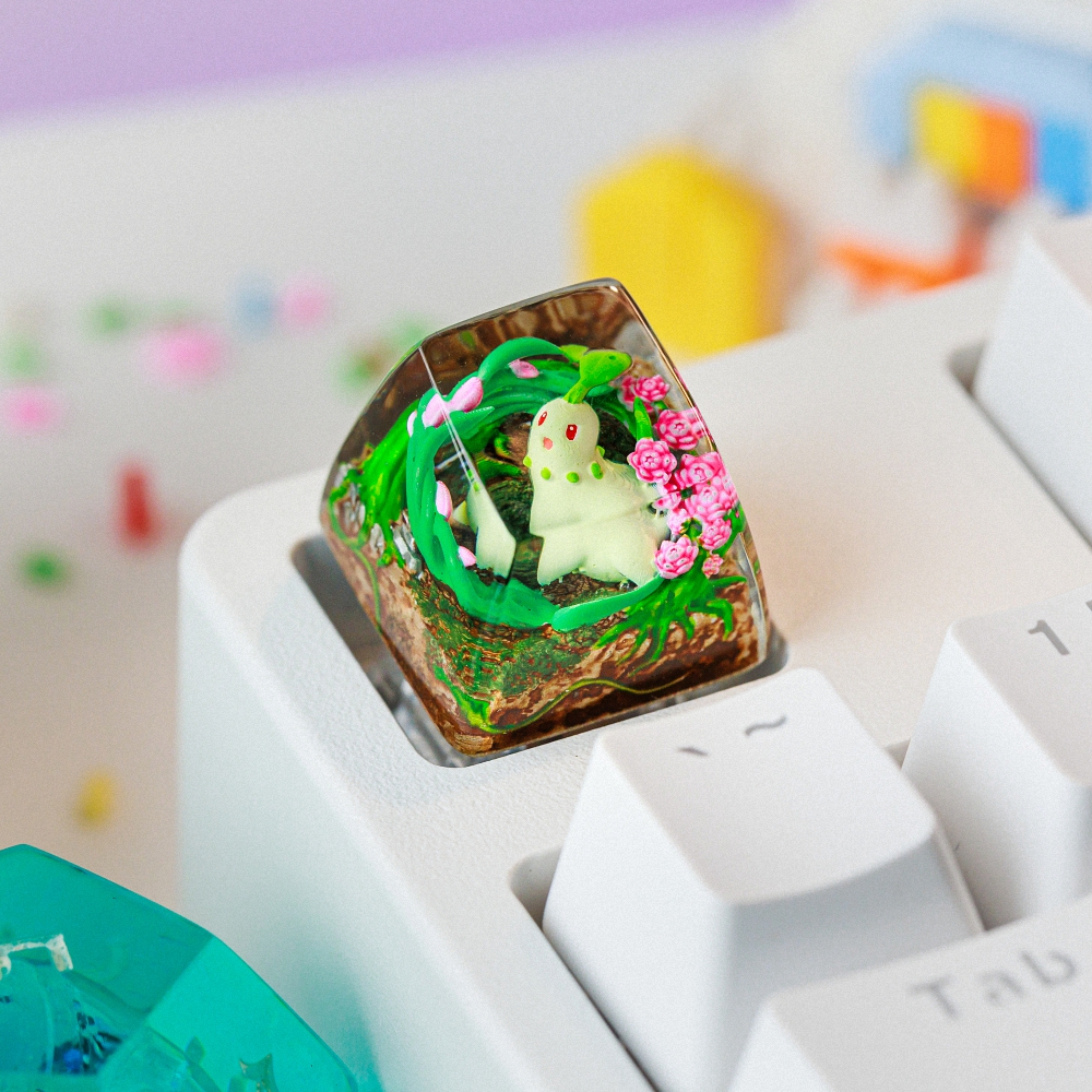 Pokemon - Chikorita Artisan Keycap Breakwooden 3
