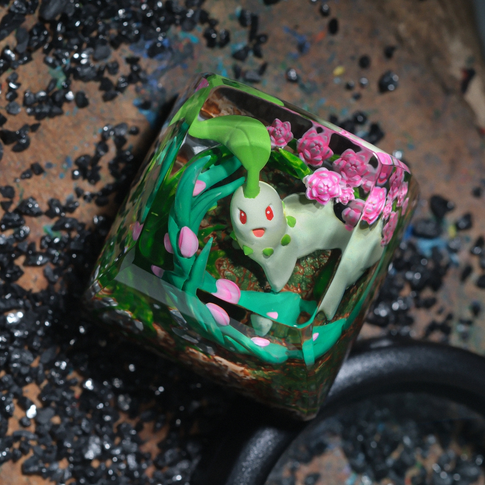 Pokemon - Chikorita Artisan Keycap Breakwooden 4
