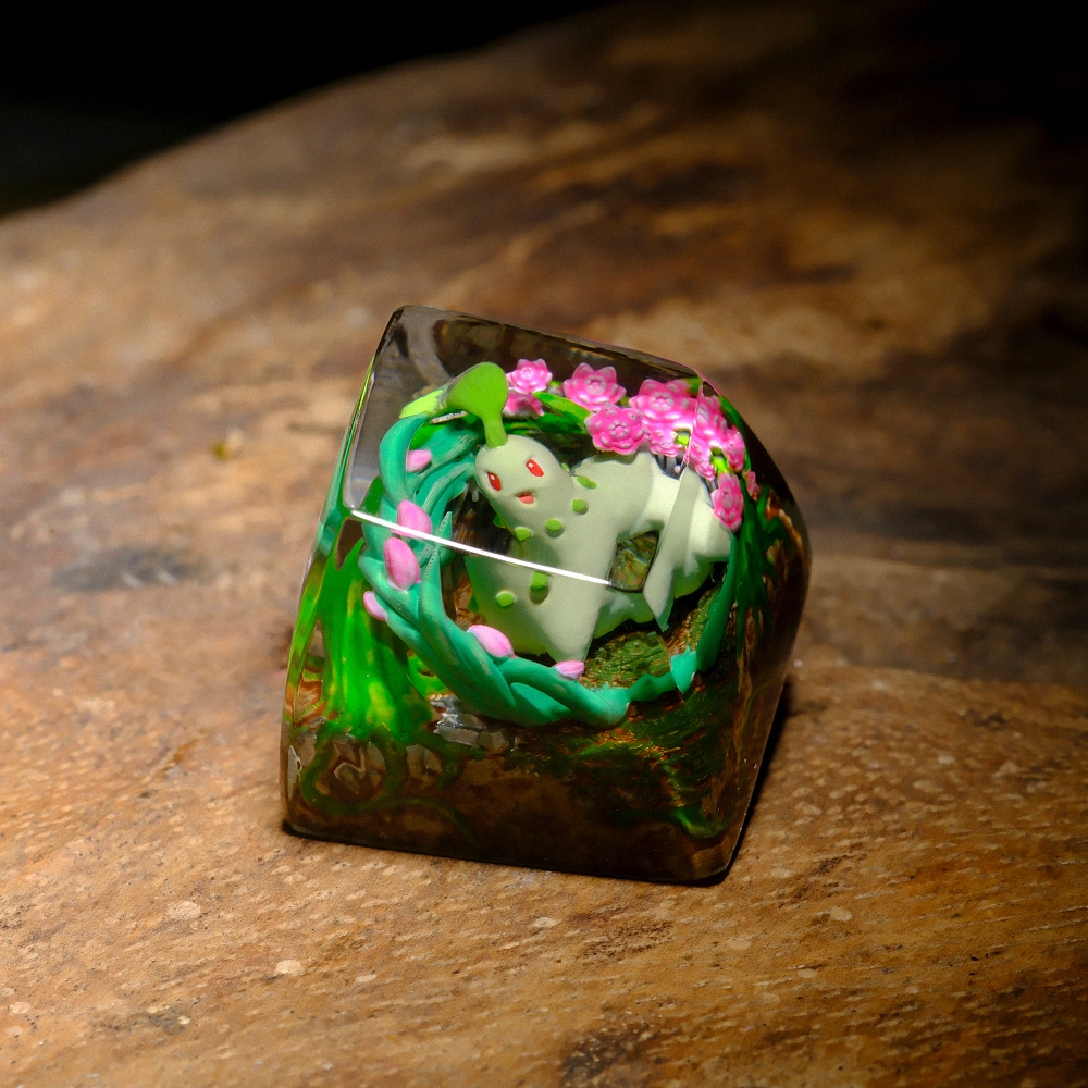 Pokemon - Chikorita Artisan Keycap Breakwooden 5