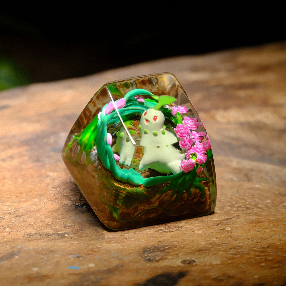 Pokemon - Chikorita Artisan Keycap Breakwooden 5