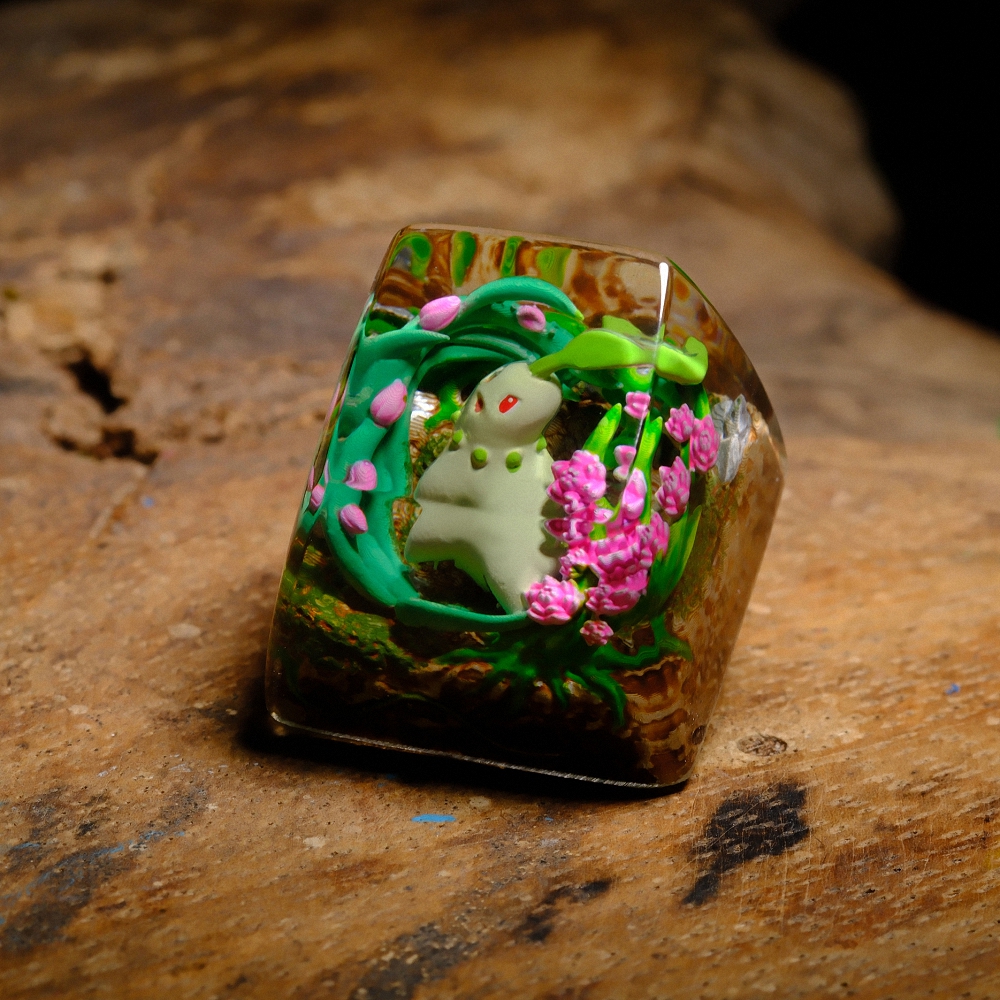Pokemon - Chikorita Artisan Keycap Breakwooden 5