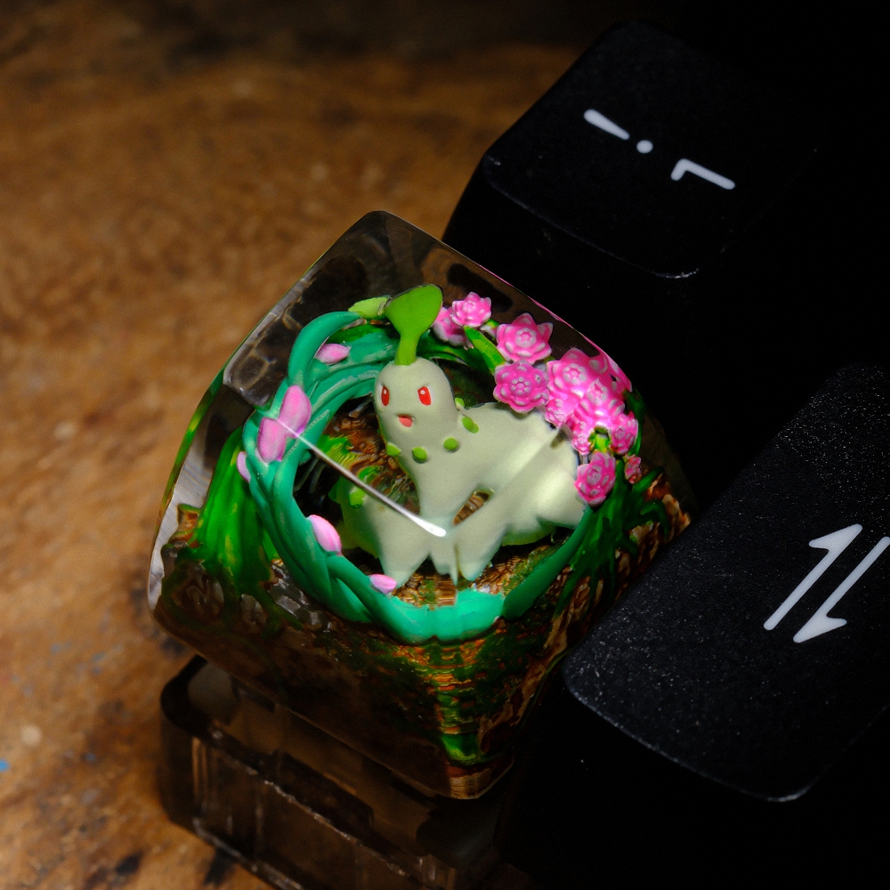 Pokemon - Chikorita Artisan Keycap Breakwooden 5