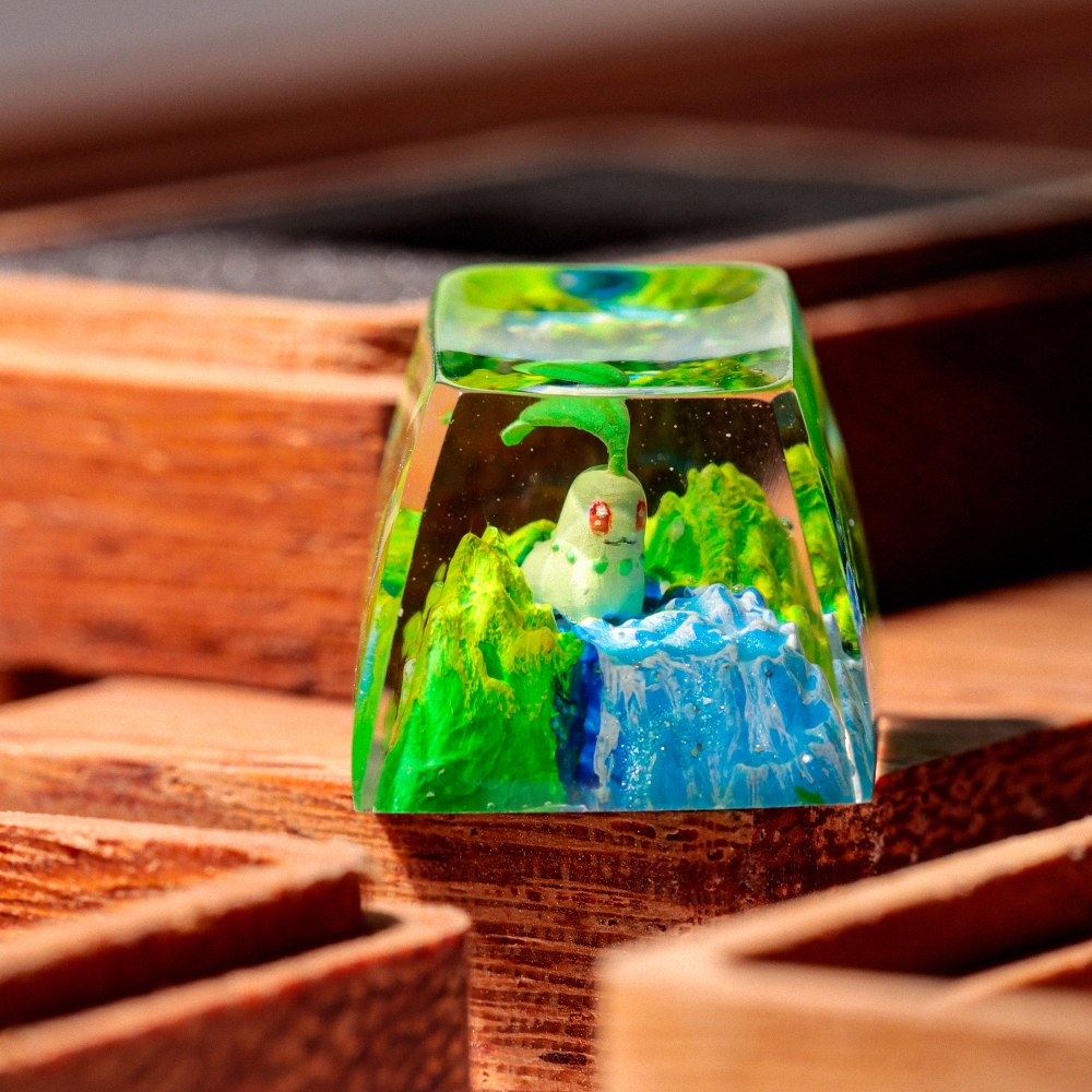 Pokemon - Chikorita Artisan Keycap Breakwooden 7