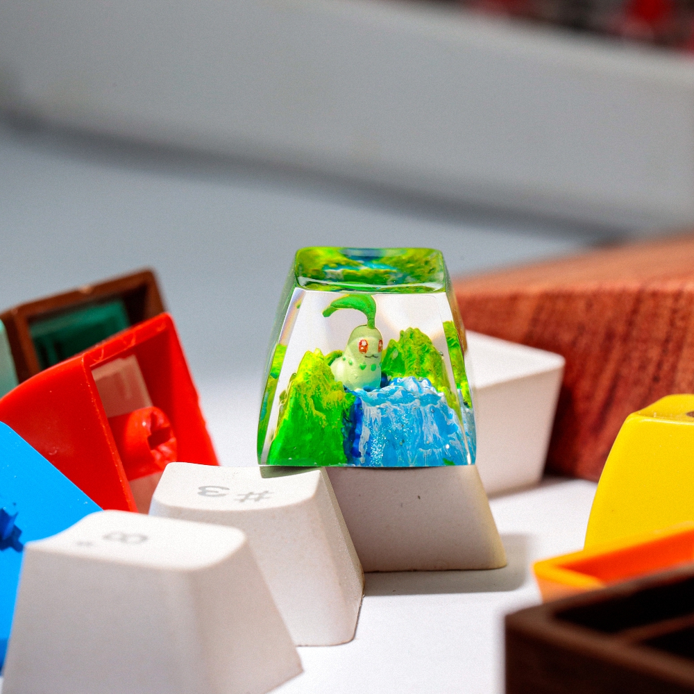 Pokemon - Chikorita Artisan Keycap Breakwooden 7