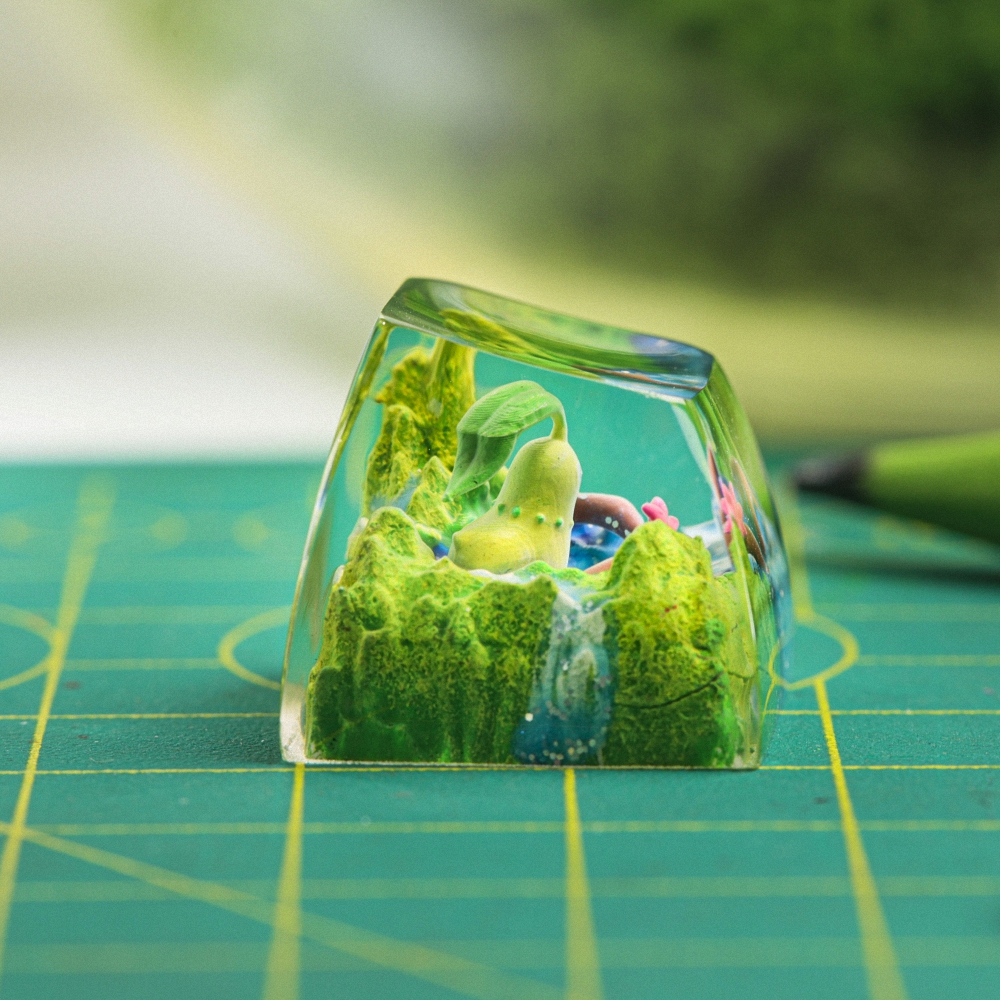 Pokemon - Chikorita Artisan Keycap Breakwooden 8