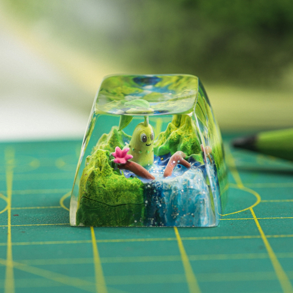 Pokemon - Chikorita Artisan Keycap Breakwooden 8