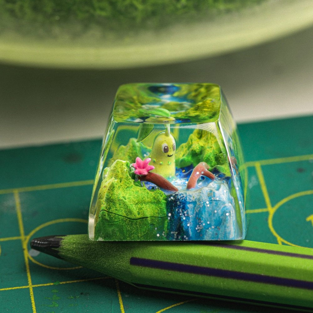 Pokemon - Chikorita Artisan Keycap Breakwooden 8