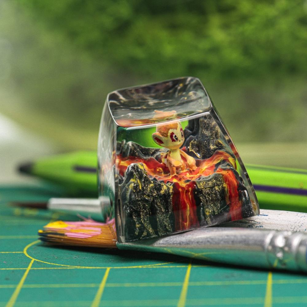 Pokemon - Chimchar Artisan Keycap Breakwooden