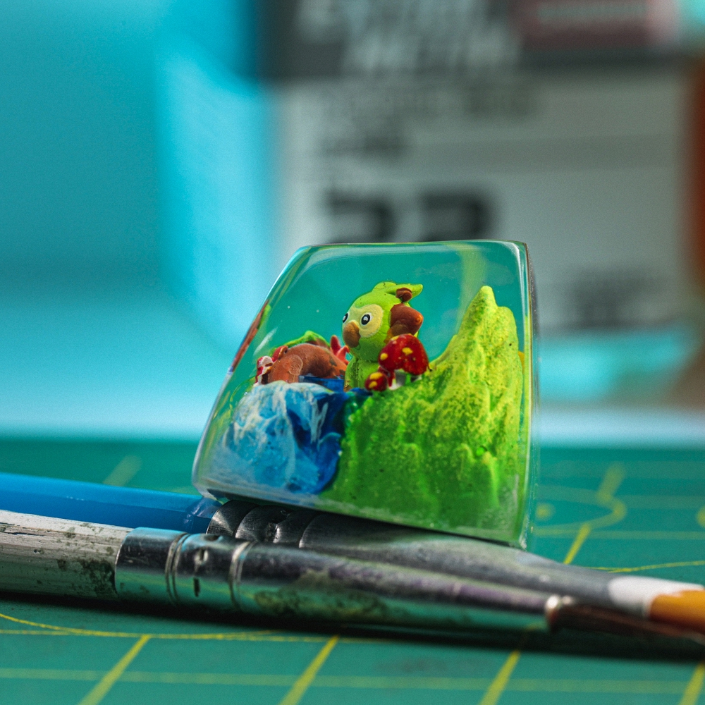 Pokemon - Grookey Artisan Keycap Breakwooden