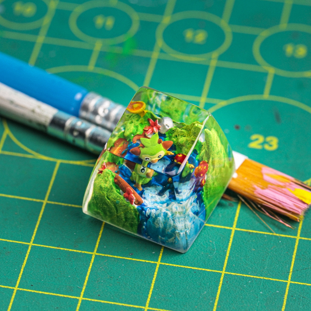 Pokemon - Grookey Artisan Keycap Breakwooden