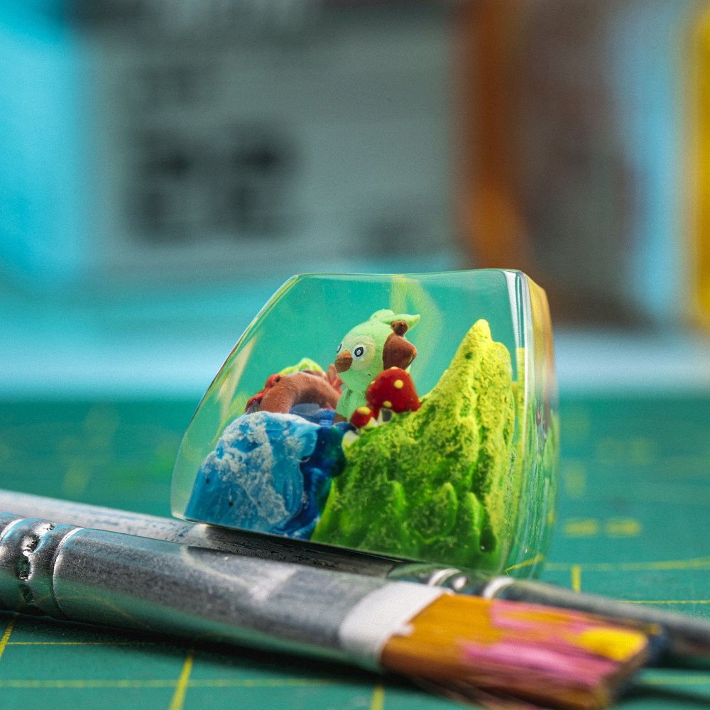 Pokemon - Grookey Artisan Keycap Breakwooden
