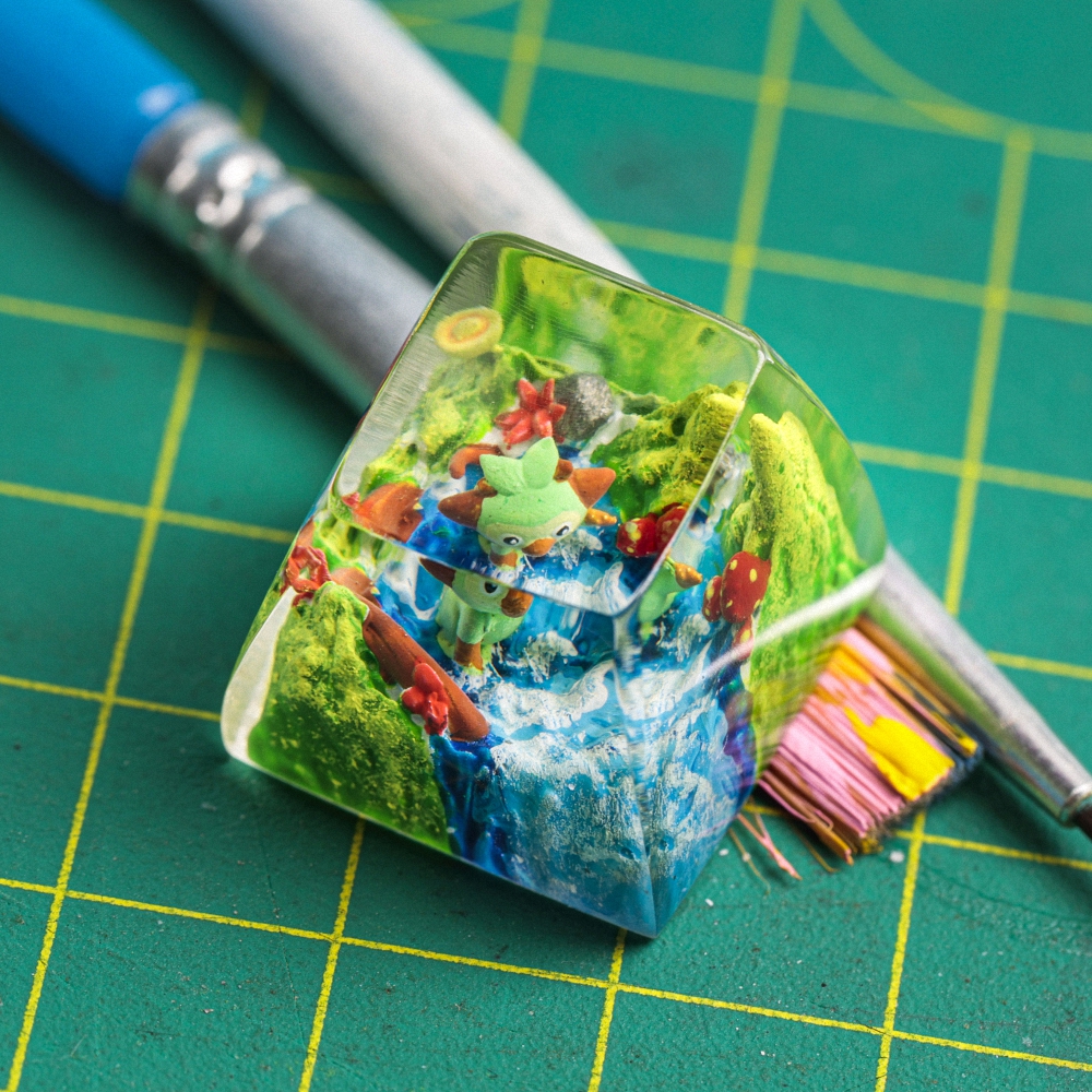 Pokemon - Grookey Artisan Keycap Breakwooden