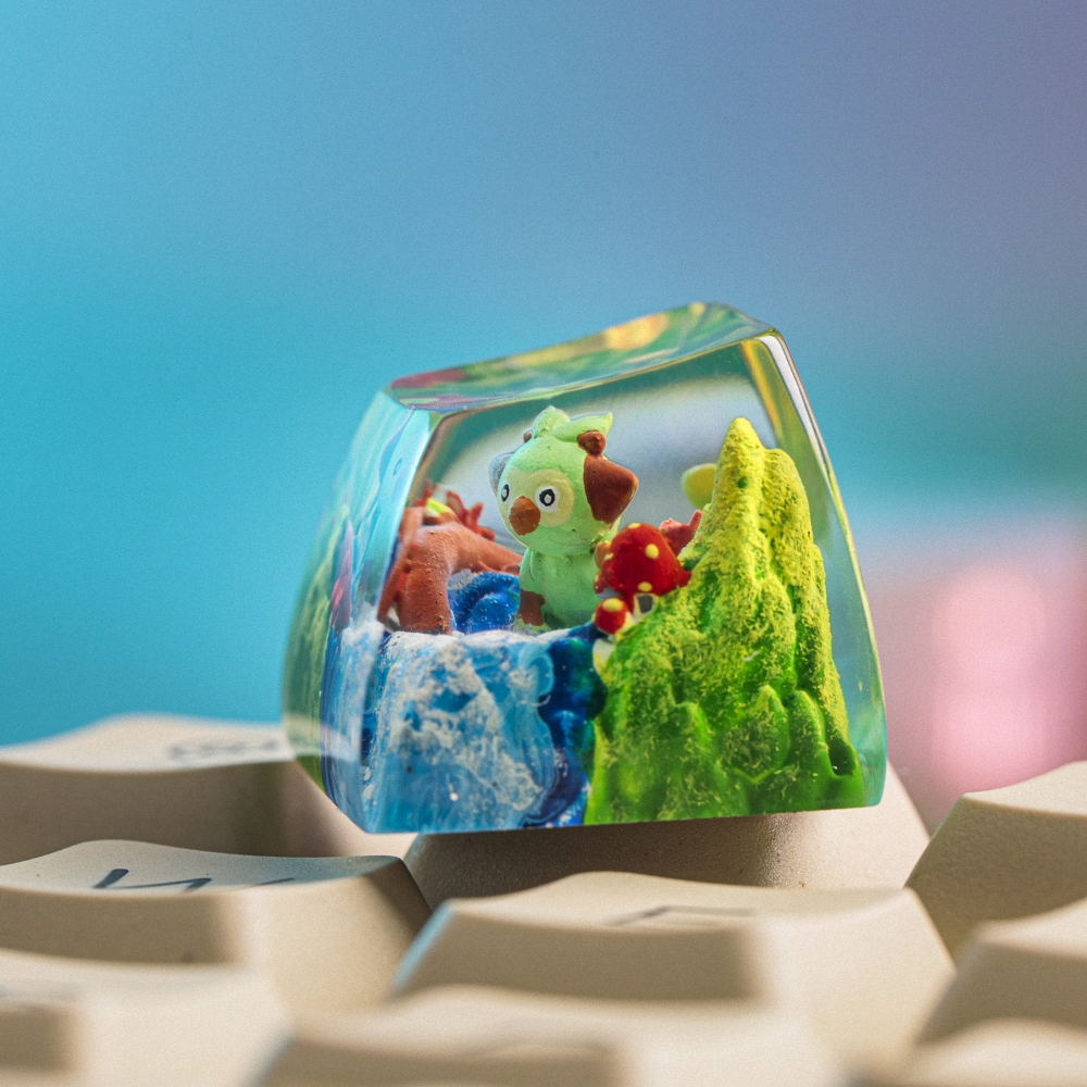 Pokemon - Grookey Artisan Keycap Breakwooden 2