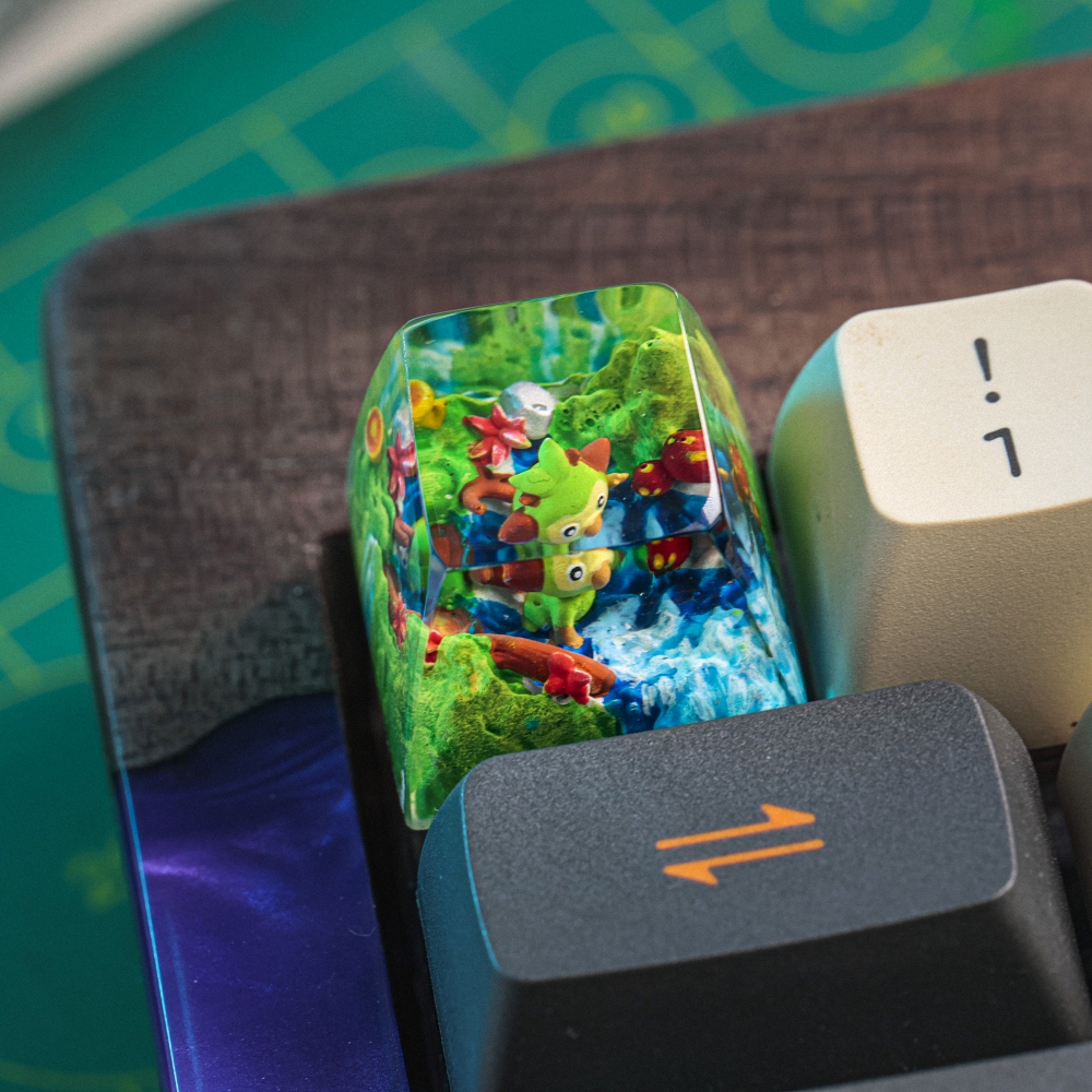 Pokemon - Grookey Artisan Keycap Breakwooden 2