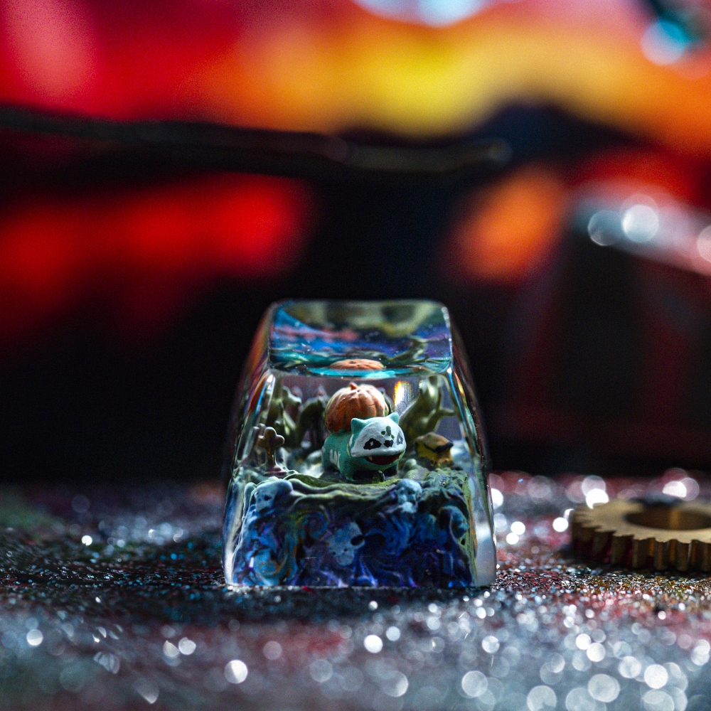 Pokemon - Halloween Bulbasaur Artisan Keycap Breakwooden