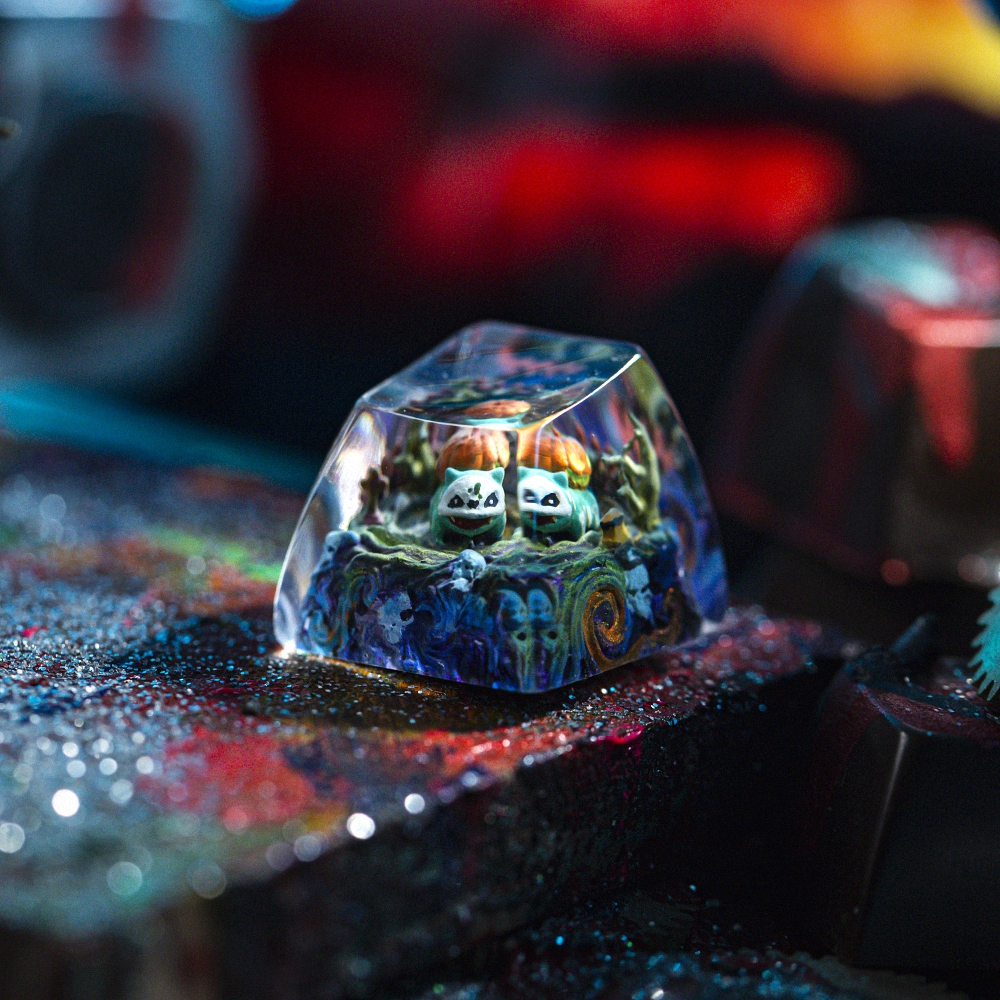 Pokemon - Halloween Bulbasaur Artisan Keycap Breakwooden