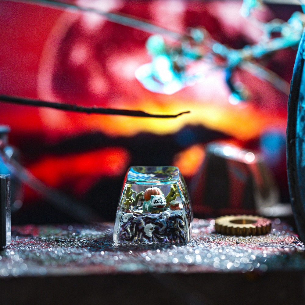 Pokemon - Halloween Bulbasaur Artisan Keycap Breakwooden