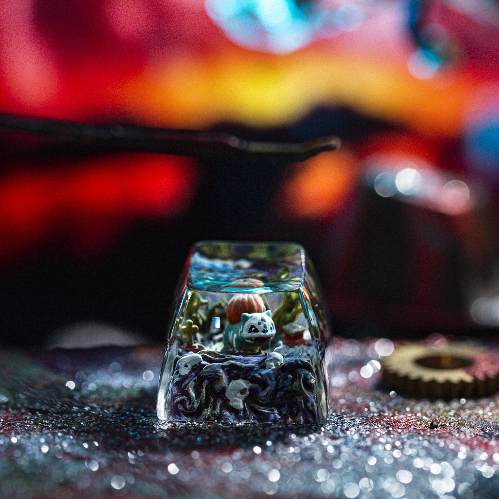 Pokemon - Halloween Bulbasaur Artisan Keycap Breakwooden