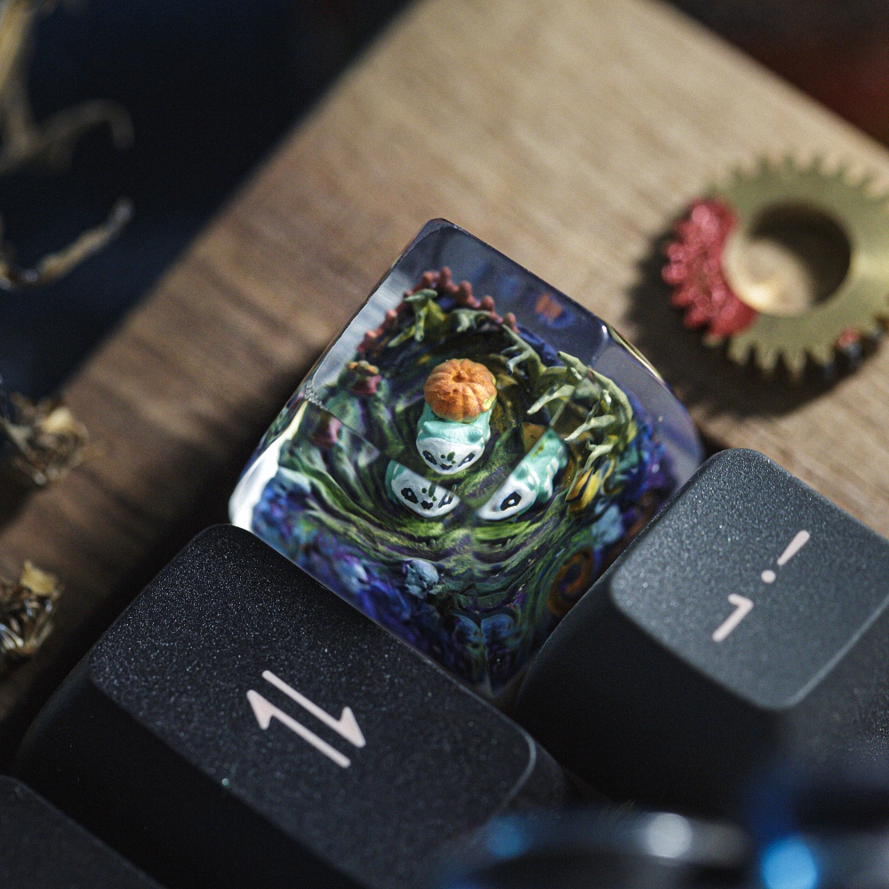 Pokemon - Halloween Bulbasaur Artisan Keycap Breakwooden 2