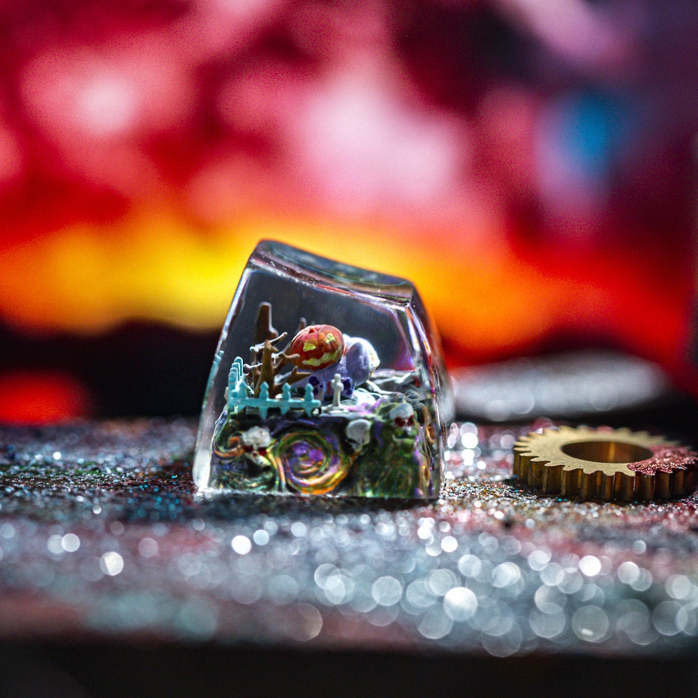 Pokemon - Halloween Bulbasaur Artisan Keycap Breakwooden 3