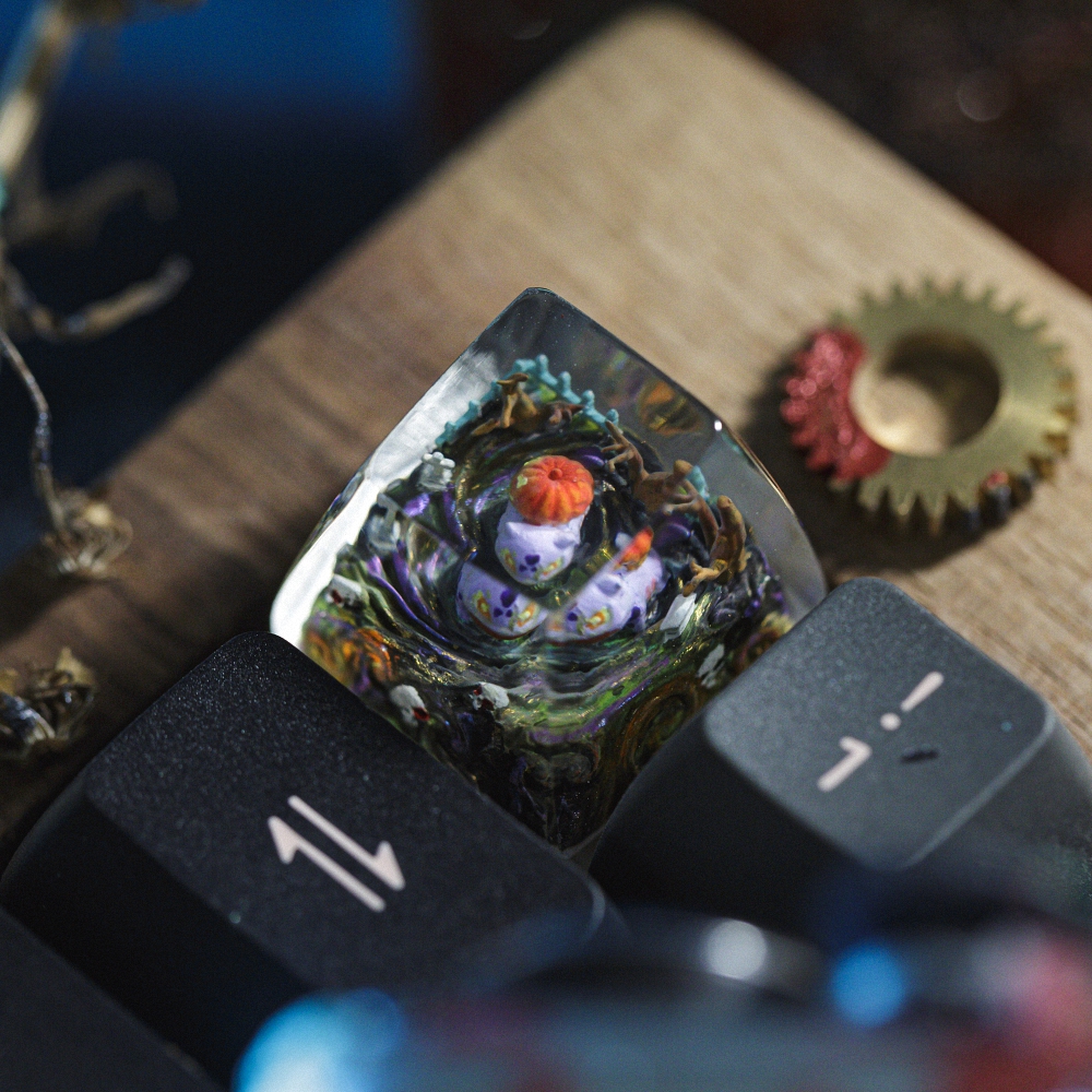 Pokemon - Halloween Bulbasaur Artisan Keycap Breakwooden 4