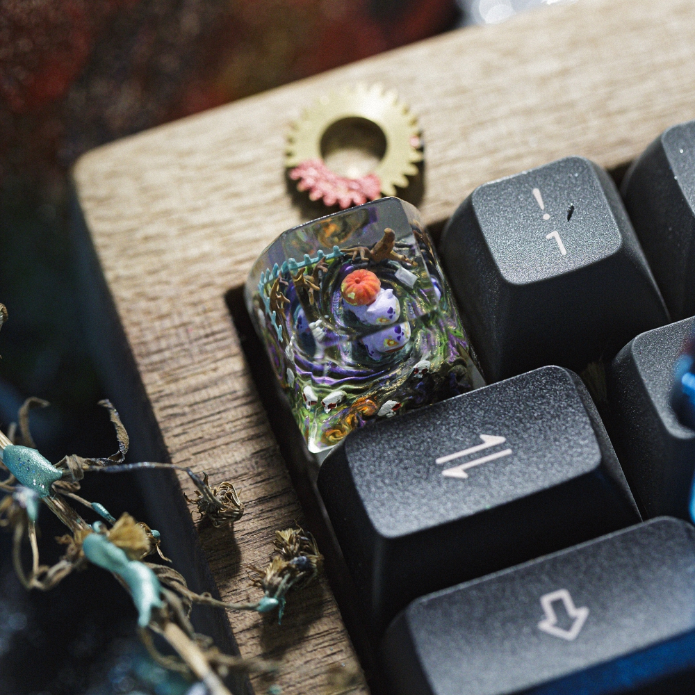 Pokemon - Halloween Bulbasaur Artisan Keycap Breakwooden 4